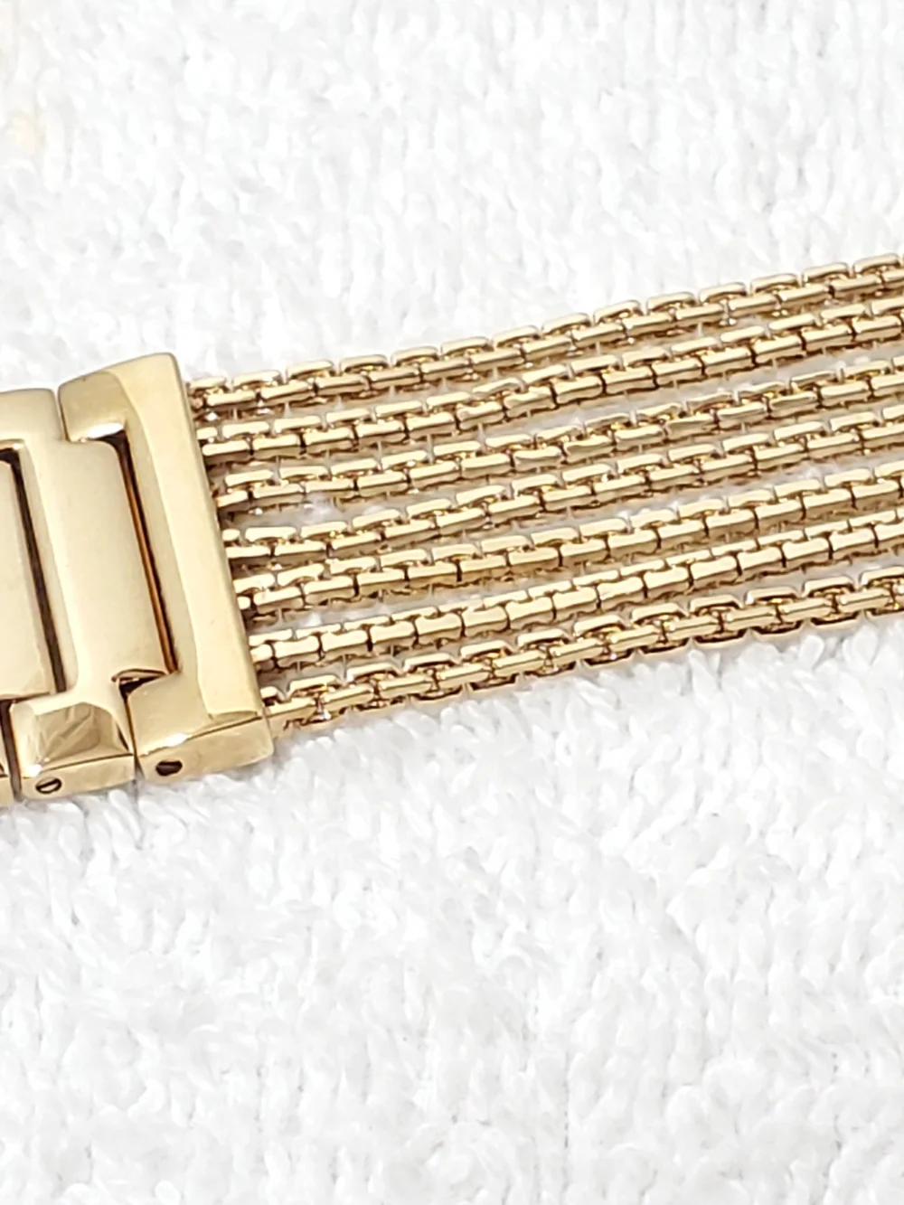 Anne Klein Watch Women's Gold Tone Multi Strand Chain Diamond Watch Silver Dial